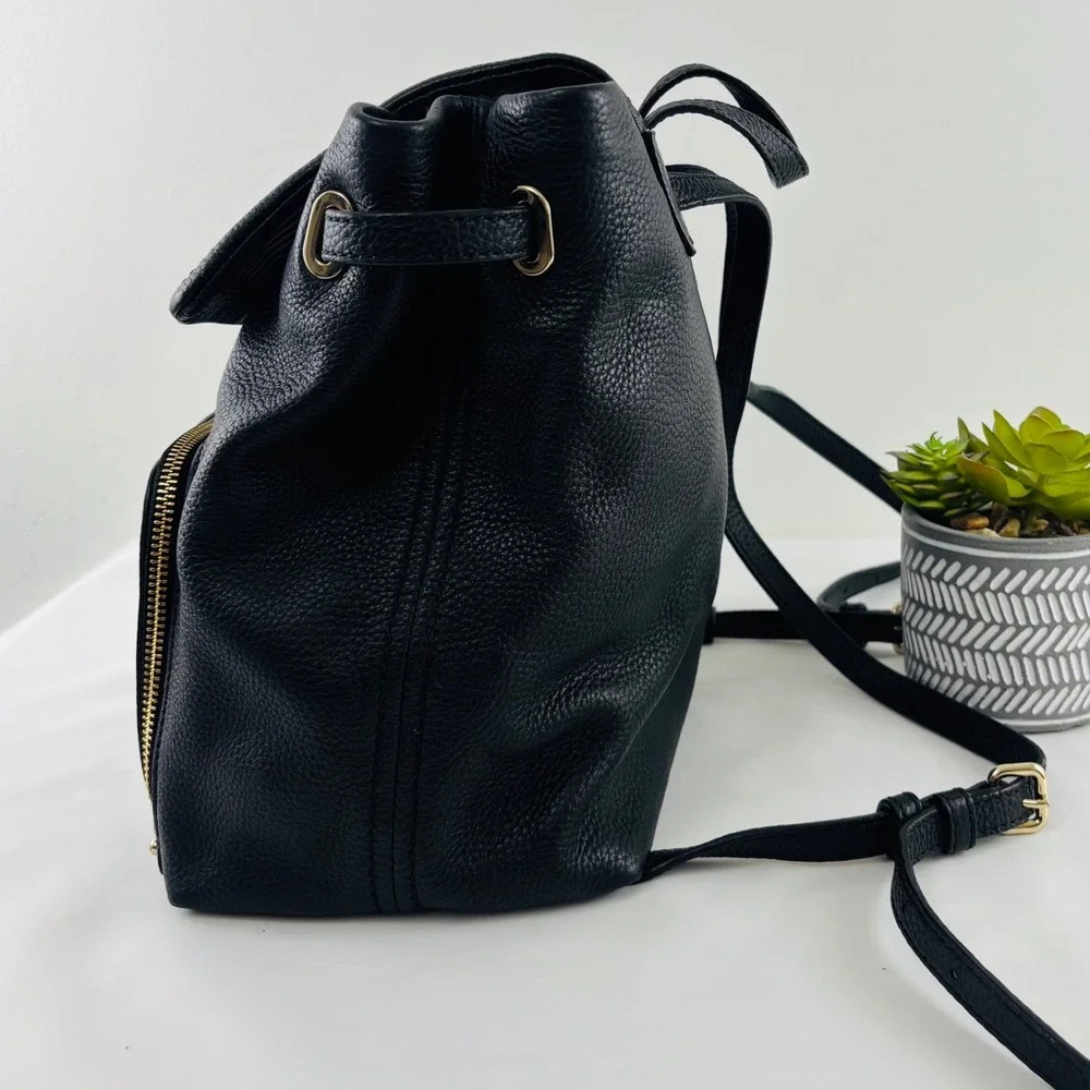 Kate Spade New York Medium Black Pebble Leather Backpack Purse
